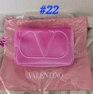 #22 Valentino Pink Tote New In Package With Velvet Cosmetic Pouch
